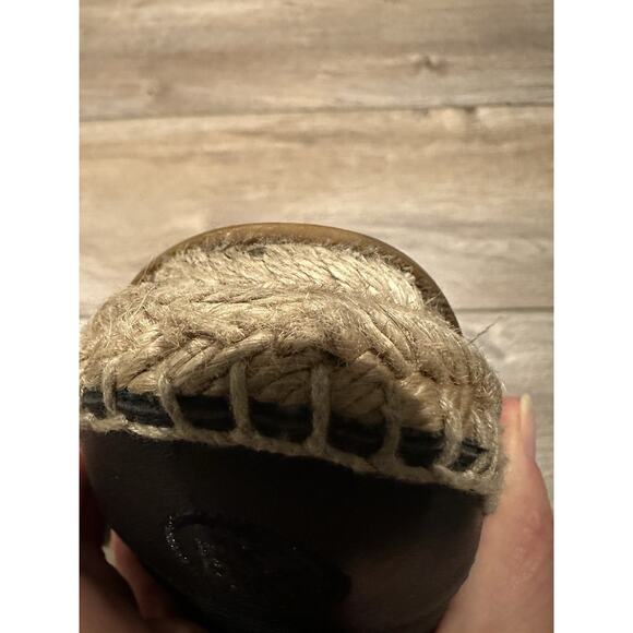 Tory Burch Black Leather Espadrille Size 7M - READ DESCRIPTION - Picture 12 of 13